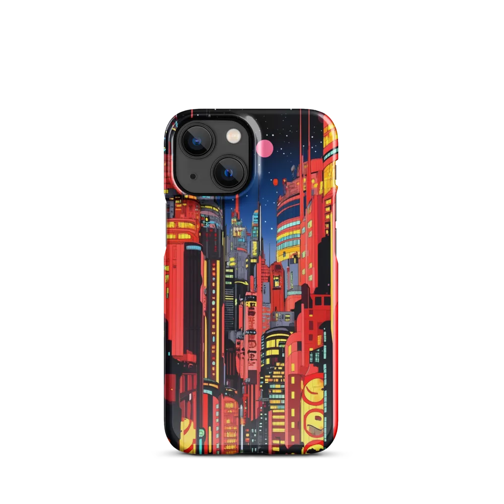 Neon Dreams: A Cyberpunk Cityscape | Phone Case |  13 Mini | Snap Case | Glossy