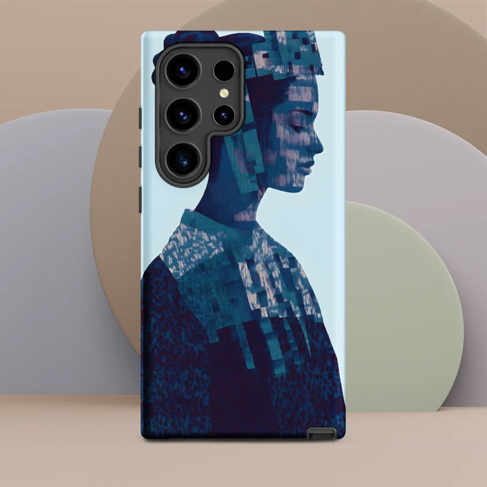 Digital Portrait in Abstract Blue