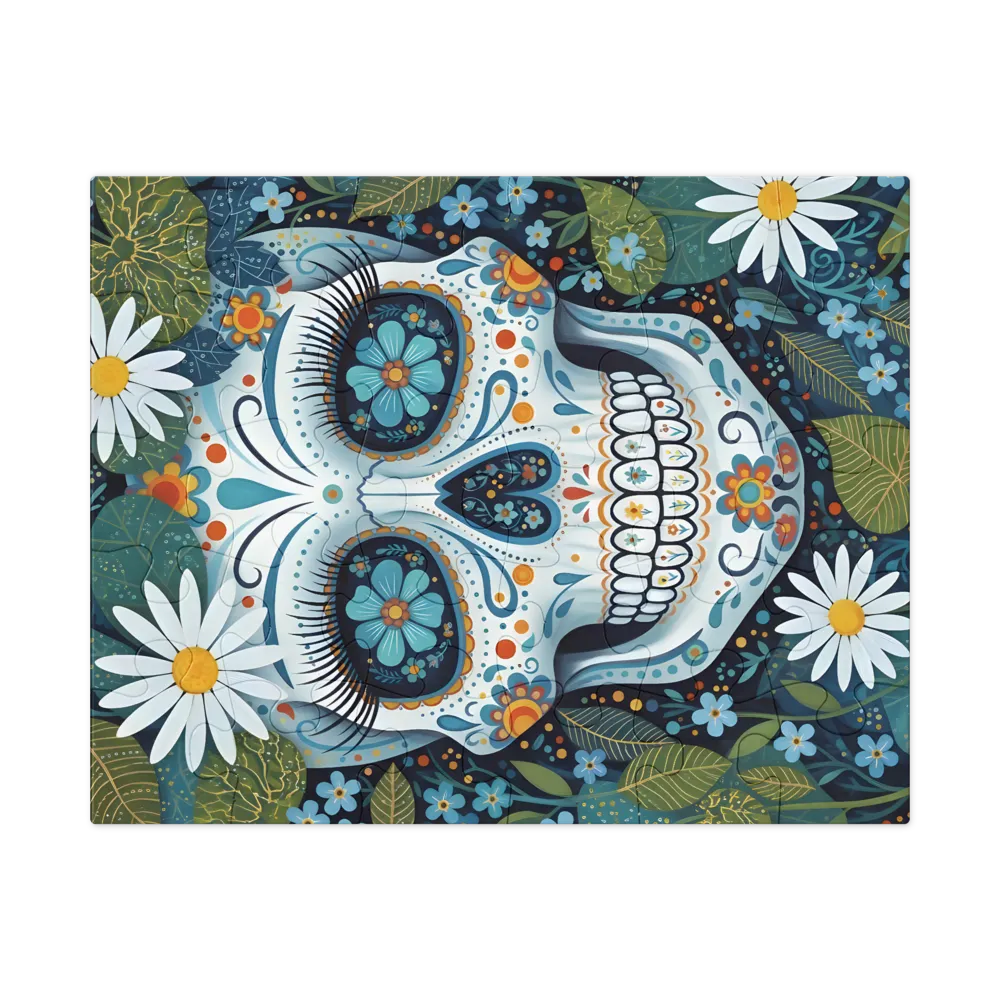 Floral Sugar Skull 
 Jigsaw Puzzle in Tin Box