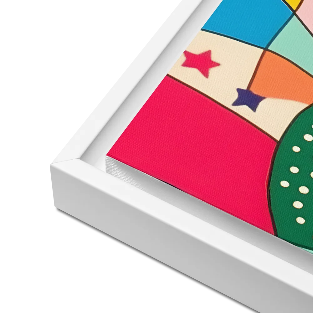 Playful Geometry in Color | Canvas with White Frame | 18″×24″
