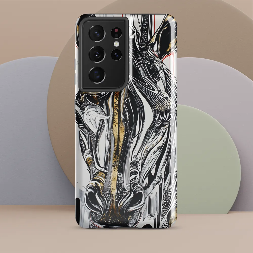 Ethereal Majesty: The Abstract Zebra | Phone Case |  S21 Ultra | Tough Case | Glossy