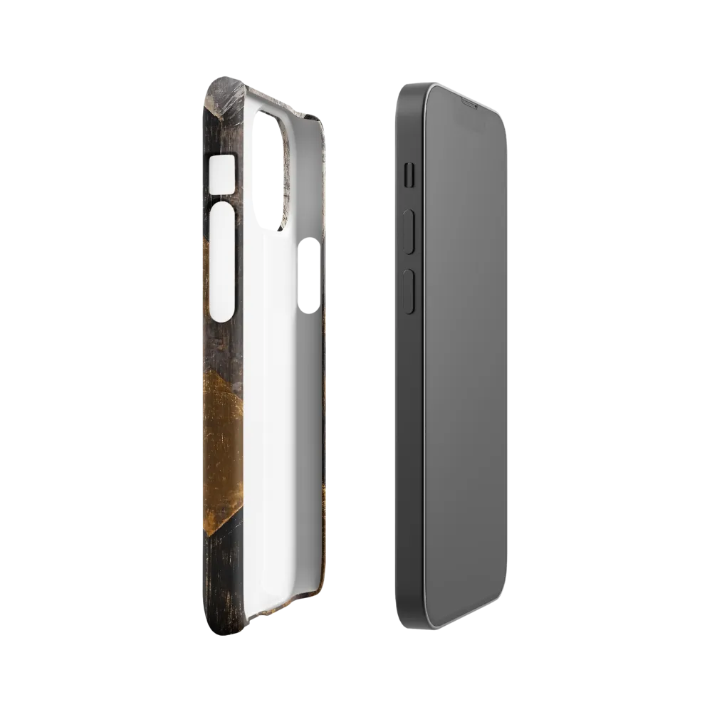 Geometric Harmony in Gold and Black | Phone Case |  13 Mini | Snap Case | Glossy