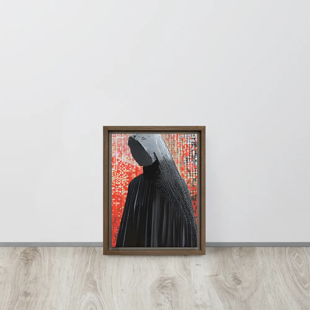 Veil of Modernity | Canvas with Brown Frame | 9″×12″
