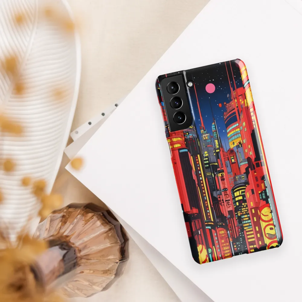Neon Dreams: A Cyberpunk Cityscape | Phone Case |  S21 Plus | Snap Case | Glossy
