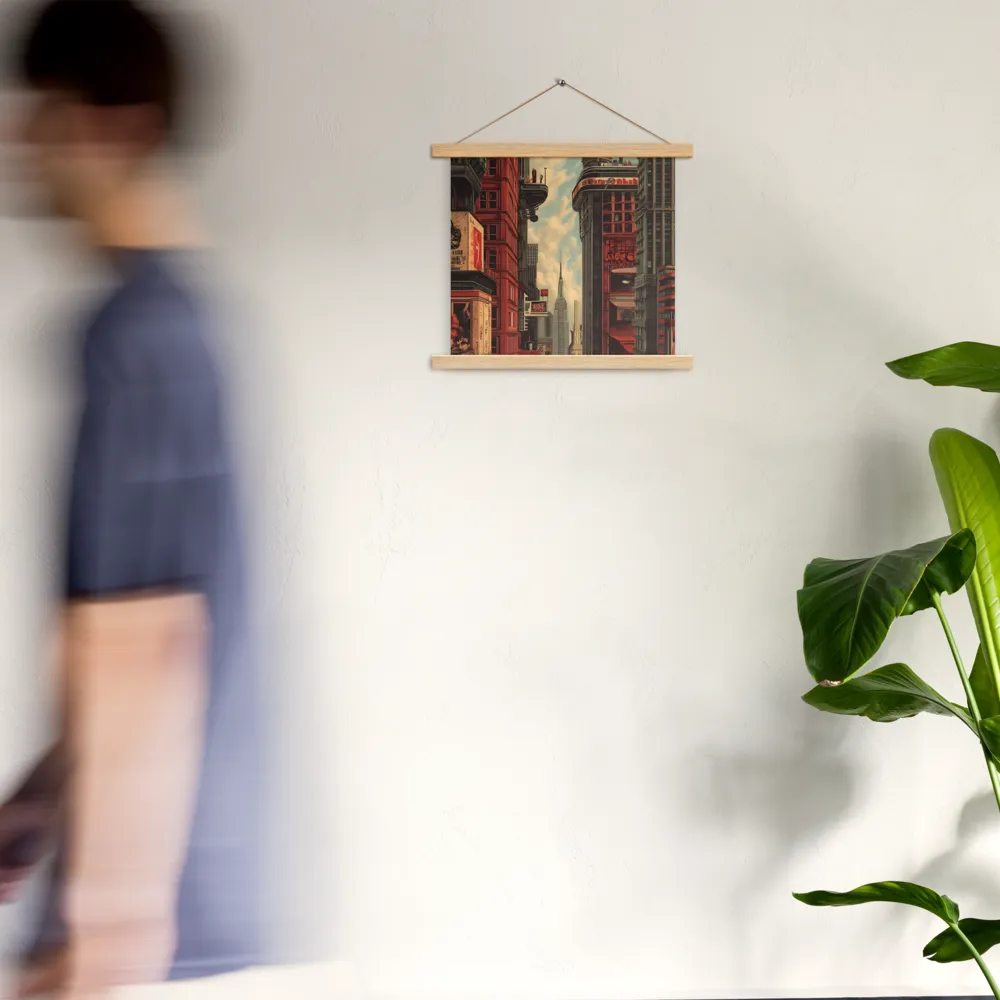 A Glimpse of Tomorrow: Urban Ambition | Poster With Oak Wood Hanger | 14″×14″