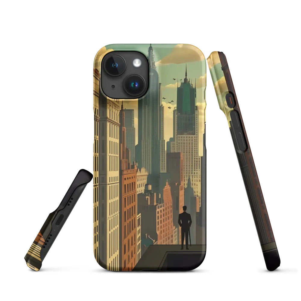 Urban Dreams: A Silhouette in Art Deco Cityscape