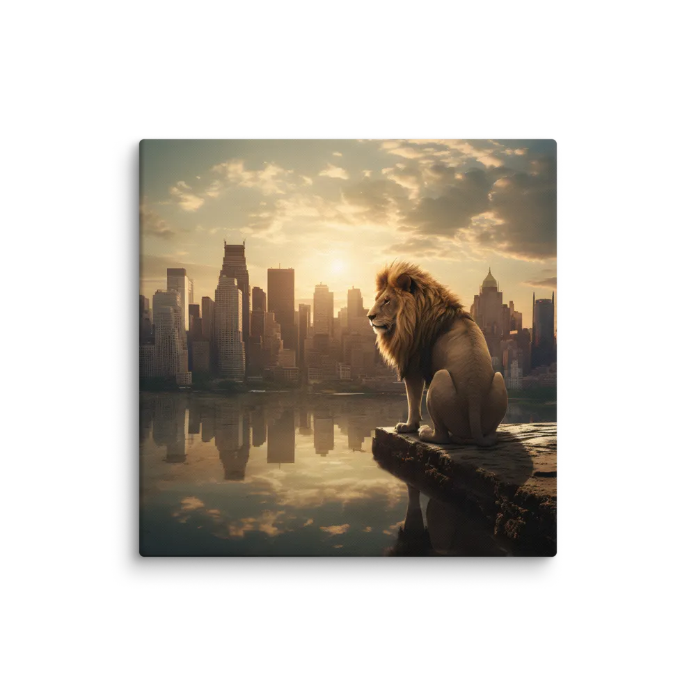 The Lion's Gaze Over the Urban Symphony