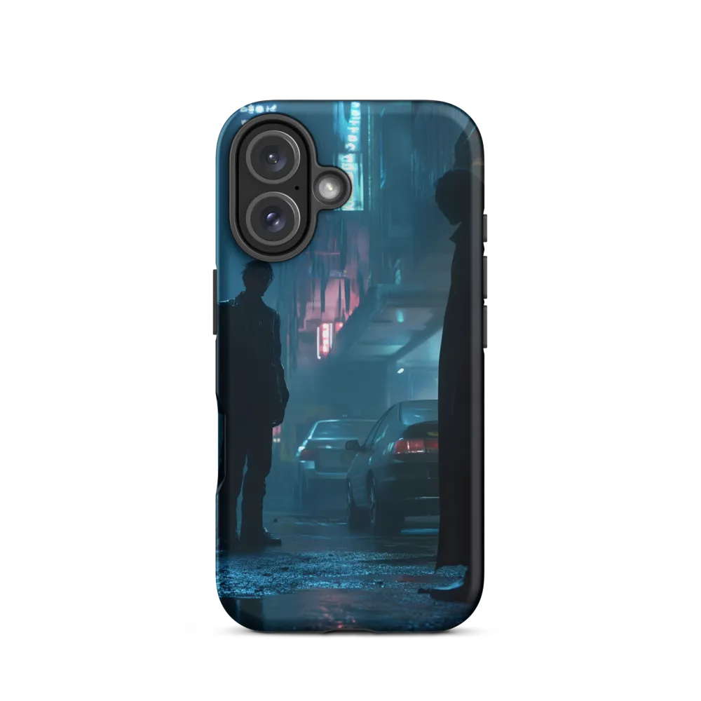 Shadows in the Neon Rain | Phone Case