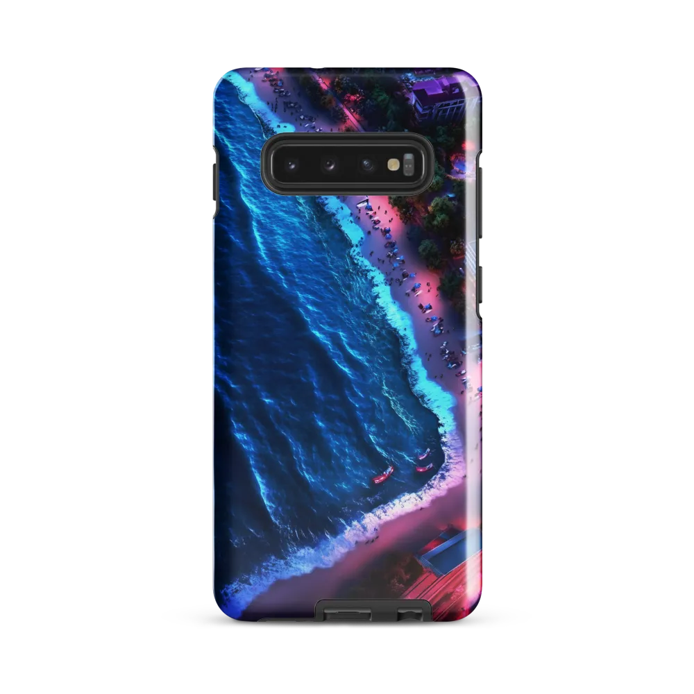 Twilight Reflections: A Serene Beach Aerial | Phone Case |  S10 Plus | Tough Case | Glossy