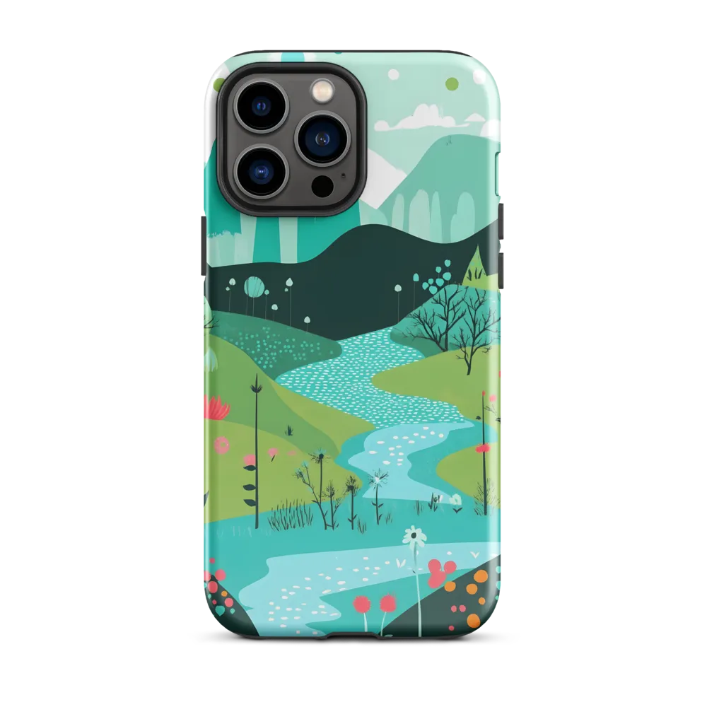 Whimsical River in a Lush Landscape