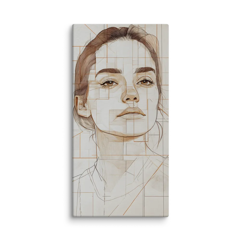 Geometric Serenity: A Minimalist Portrait | Canvas | 24″×48″