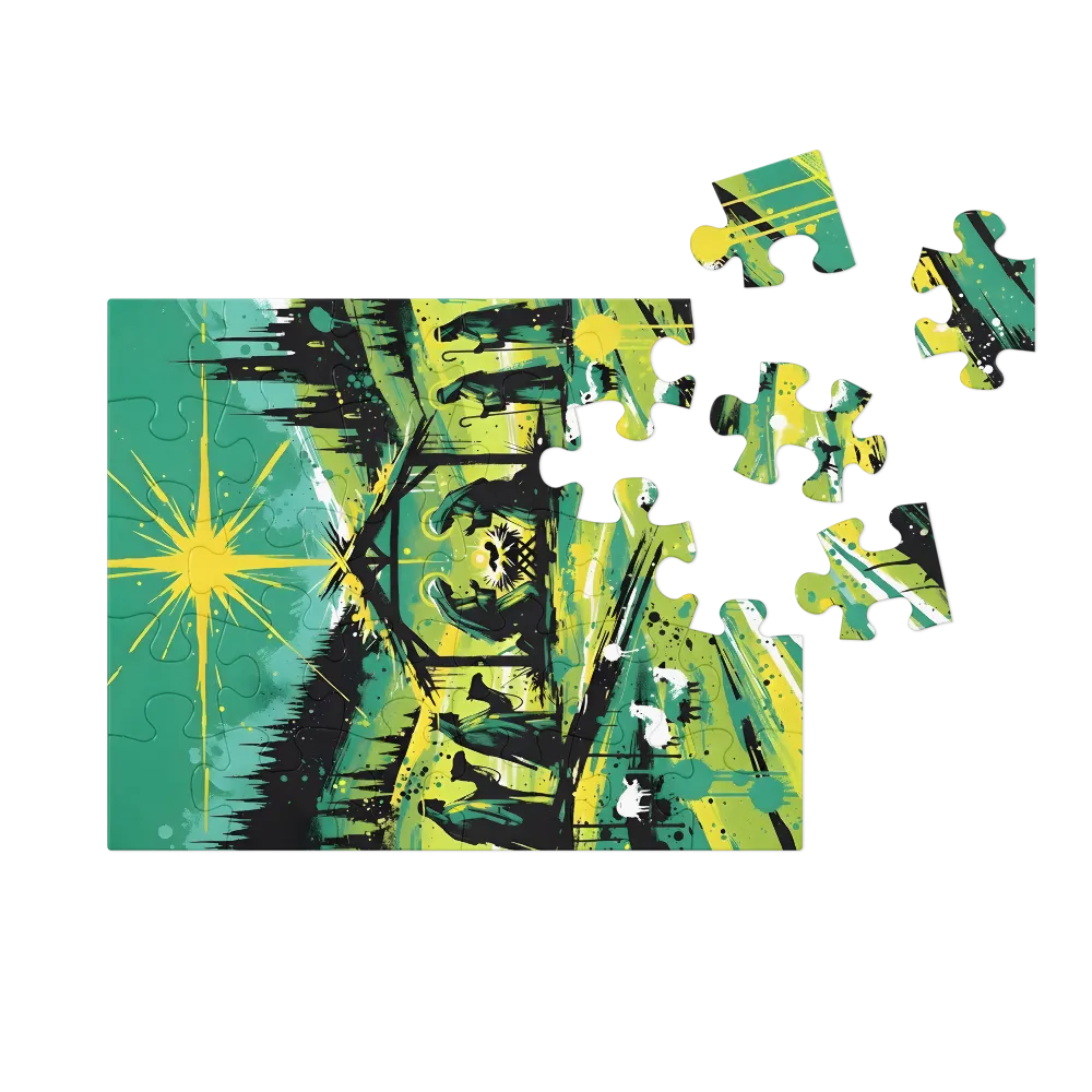 Star Over the Manger 
 Jigsaw Puzzle in Tin Box
