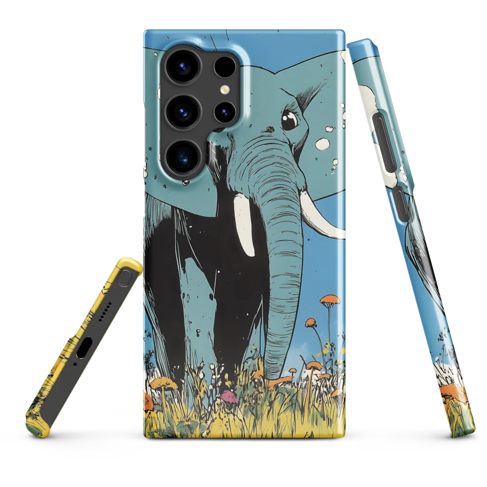 Whimsical Blue Elephant in Bloom