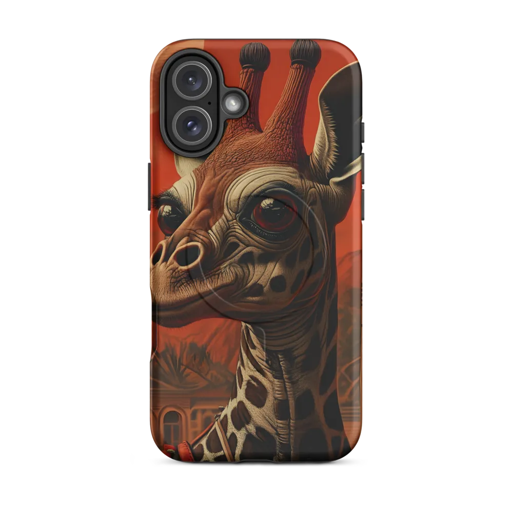 Whimsical Giraffe in an Orange Dreamscape