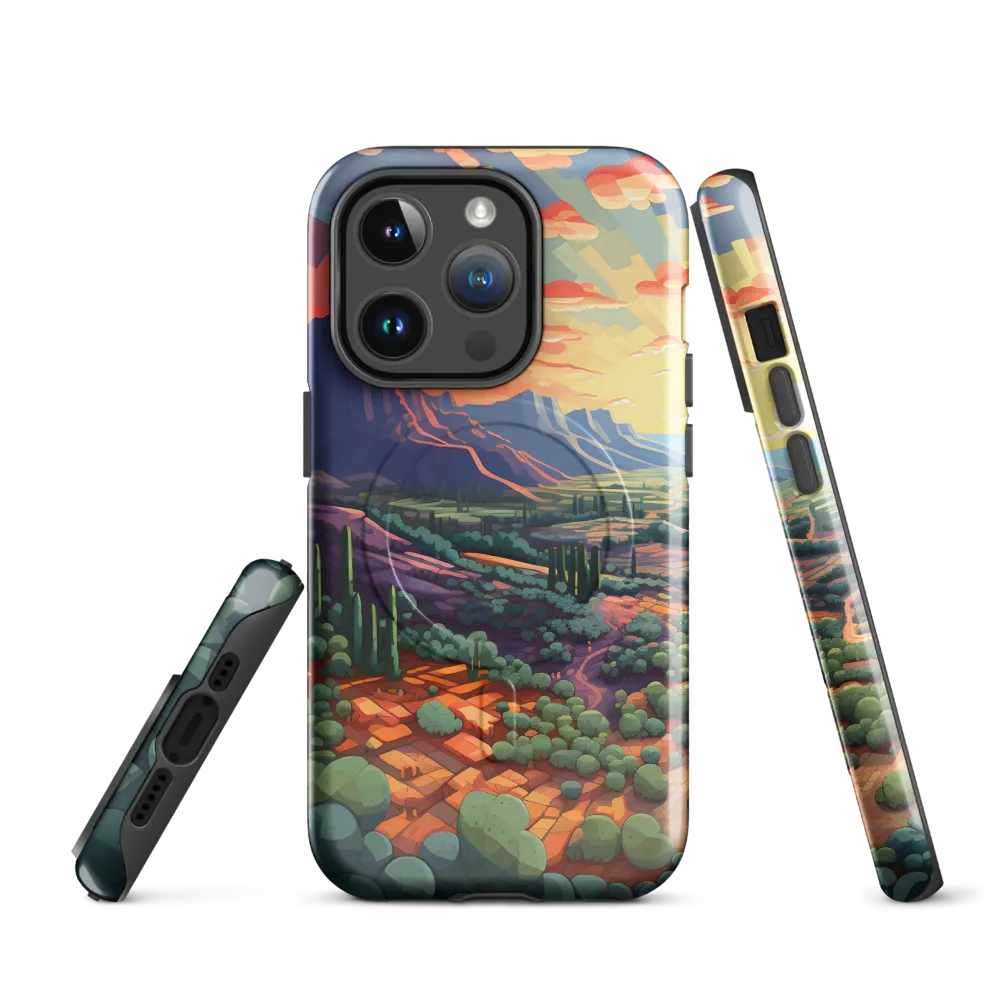 Desert Serenity at Dusk | Phone Case |  14 Pro | MagSafe® Tough Case | Glossy