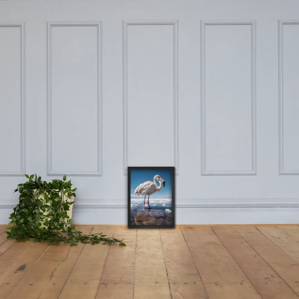 Graceful Solitude of a Flamingo | Poster with Black Frame | 12″×16″