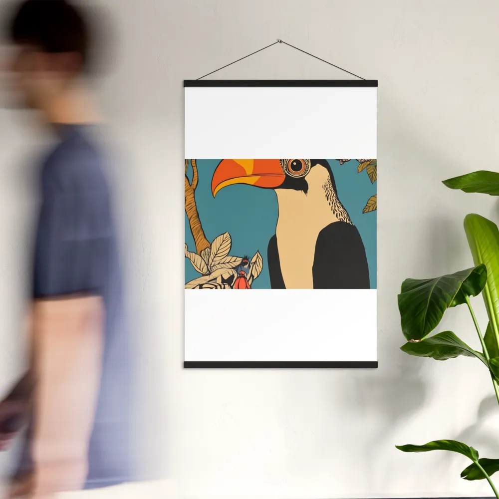 Tropical Majesty: The Toucan at Rest | Poster With Black Wood Hanger | 24″×36″