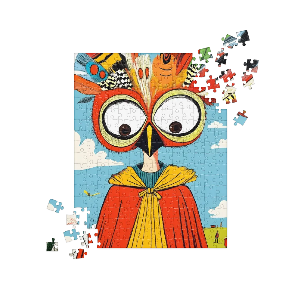 A Whimsical Encounter: The Owl-Human Fusion | Jigsaw Puzzle | 252/520 pieces