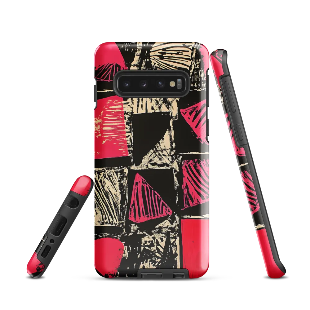 Geometric Symphony in Pink and Black