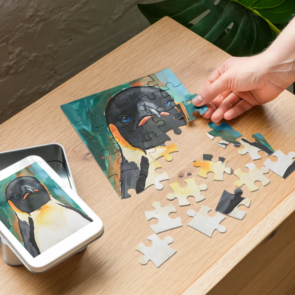 Regal Penguin Portrait 
 Jigsaw Puzzle in Tin Box