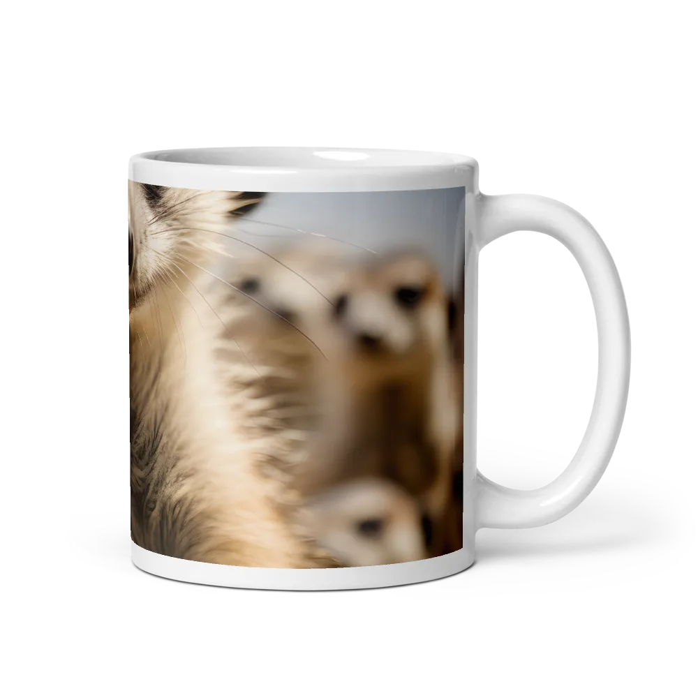 Curious Stance: The Meerkat's Gaze | Mug with White inside | 11 oz