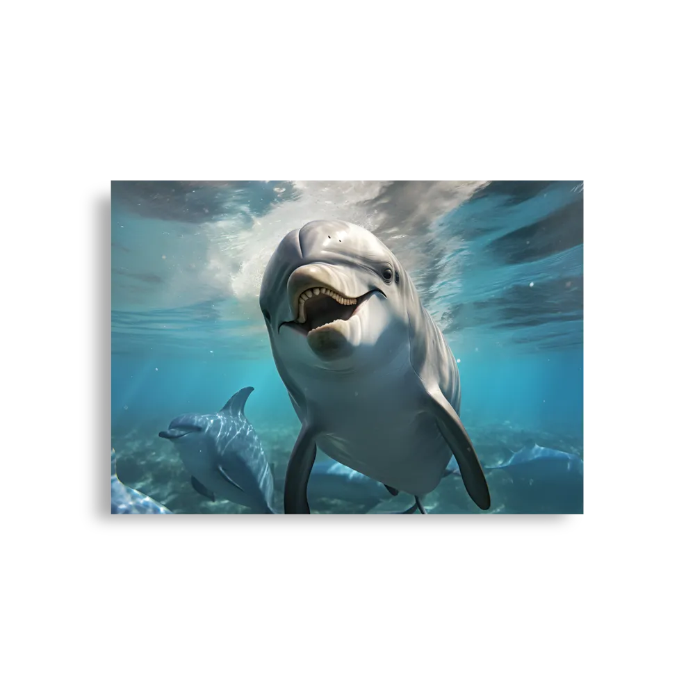 Beneath the Waves: A Dolphin's Dance | Poster | A1 (23.3″×33.1″)