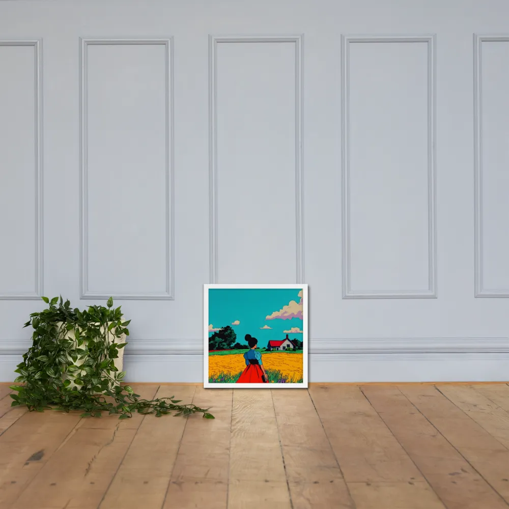 Whispers of a Sunlit Meadow | Poster with White Frame | 16″×16″