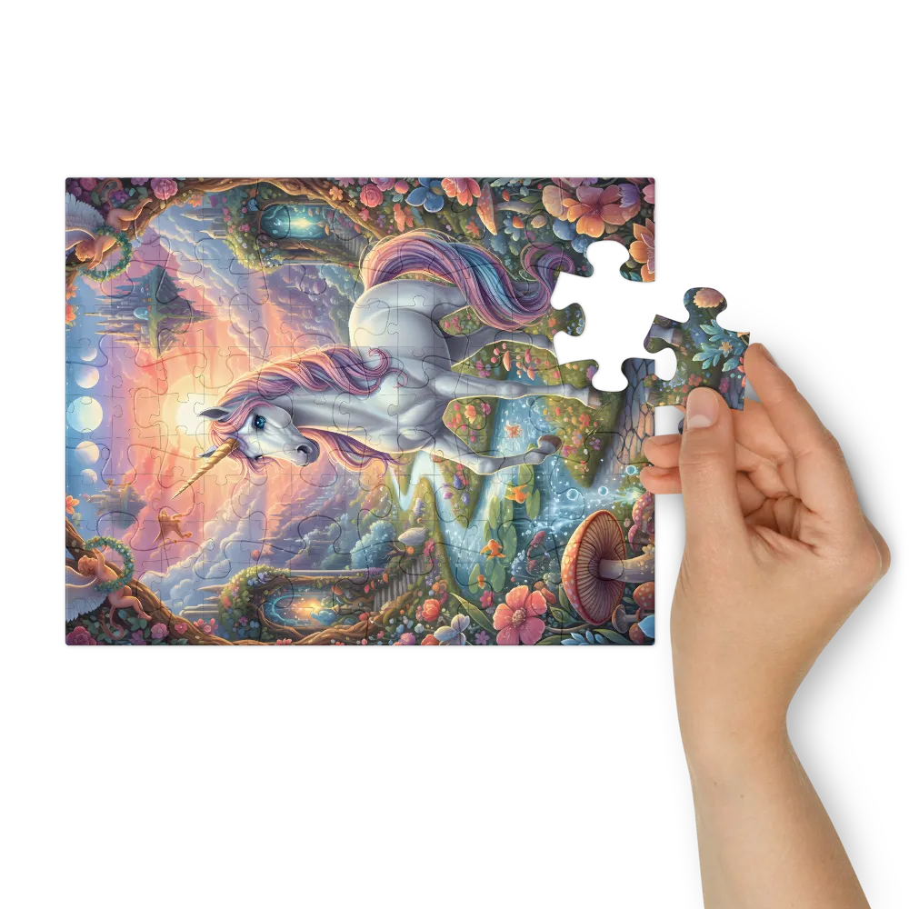 Enchanted Unicorn 
 Jigsaw Puzzle in Tin Box
