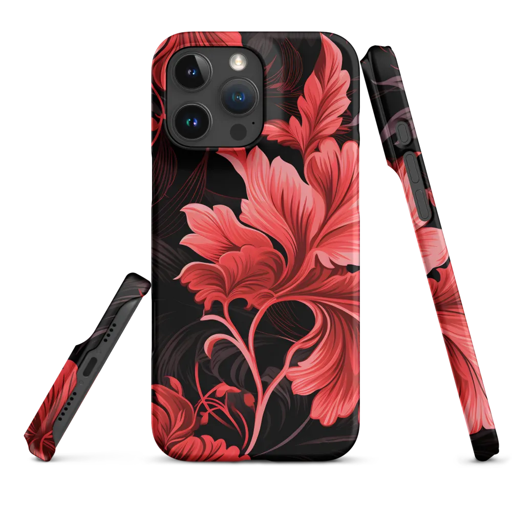 Tropical Elegance in Red | Phone Case |  16 Pro Max | Snap Case | Matte