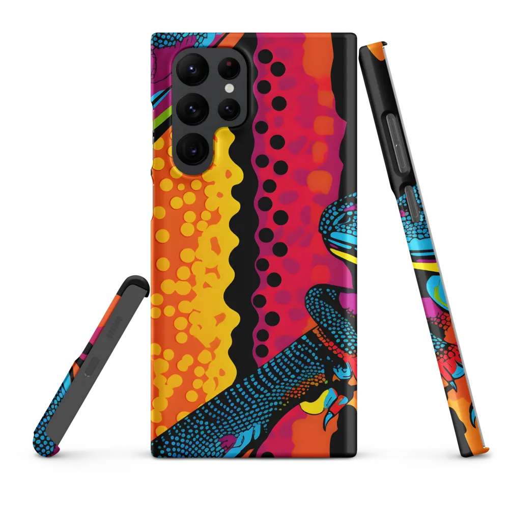 Colorful Encounters: The Playful Geckos | Phone Case |  S22 Ultra | Snap Case | Matte