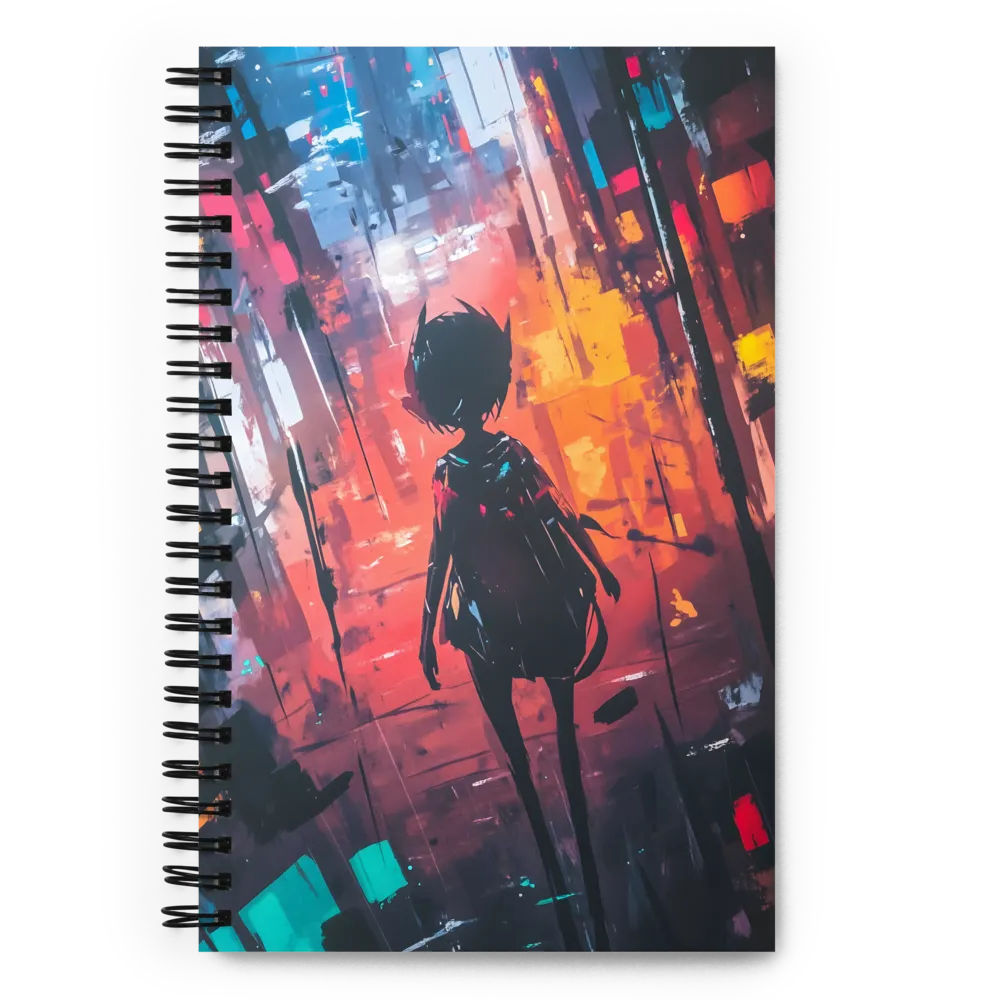 Silhouette in the Urban Abyss | Spiral Notebook