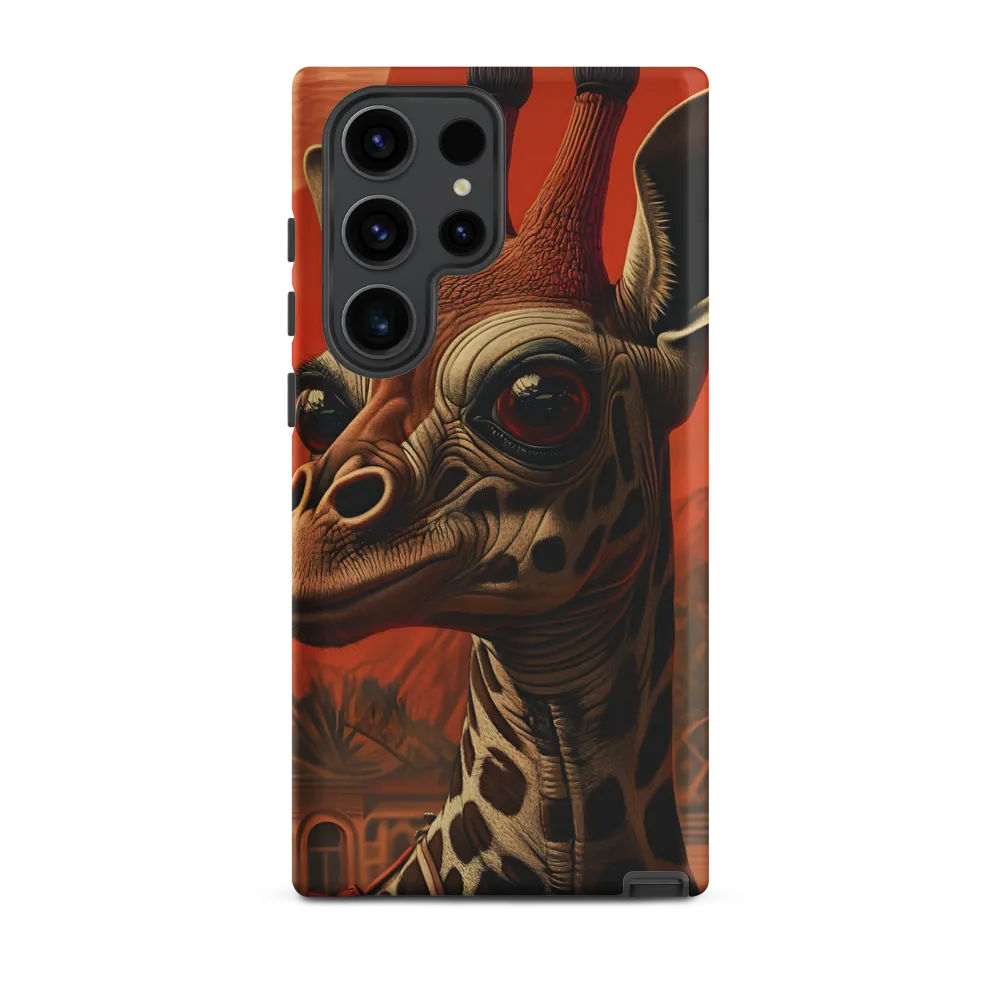 Whimsical Giraffe in an Orange Dreamscape