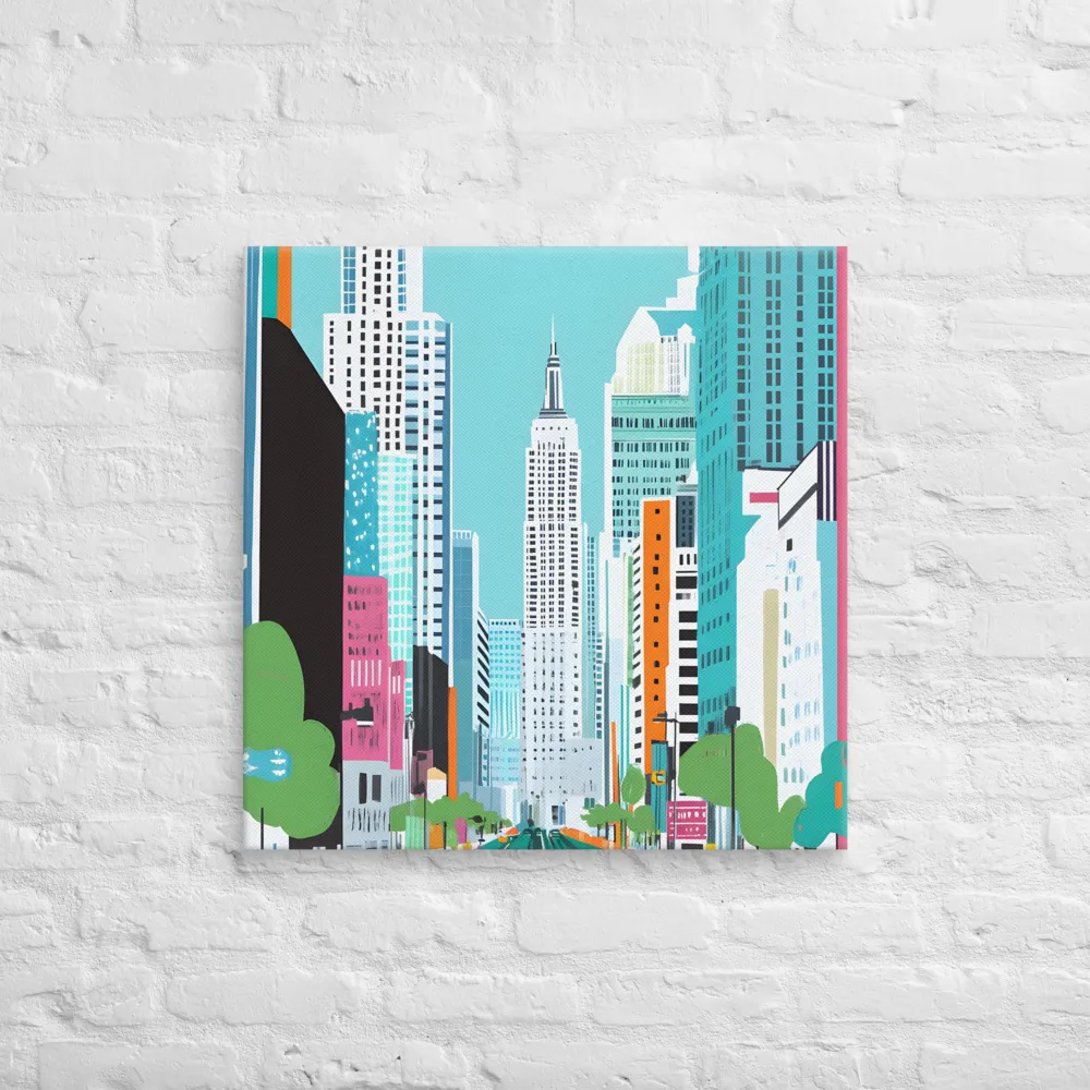 Urban Symphony: A Modern Cityscape | Canvas | 26″×26″