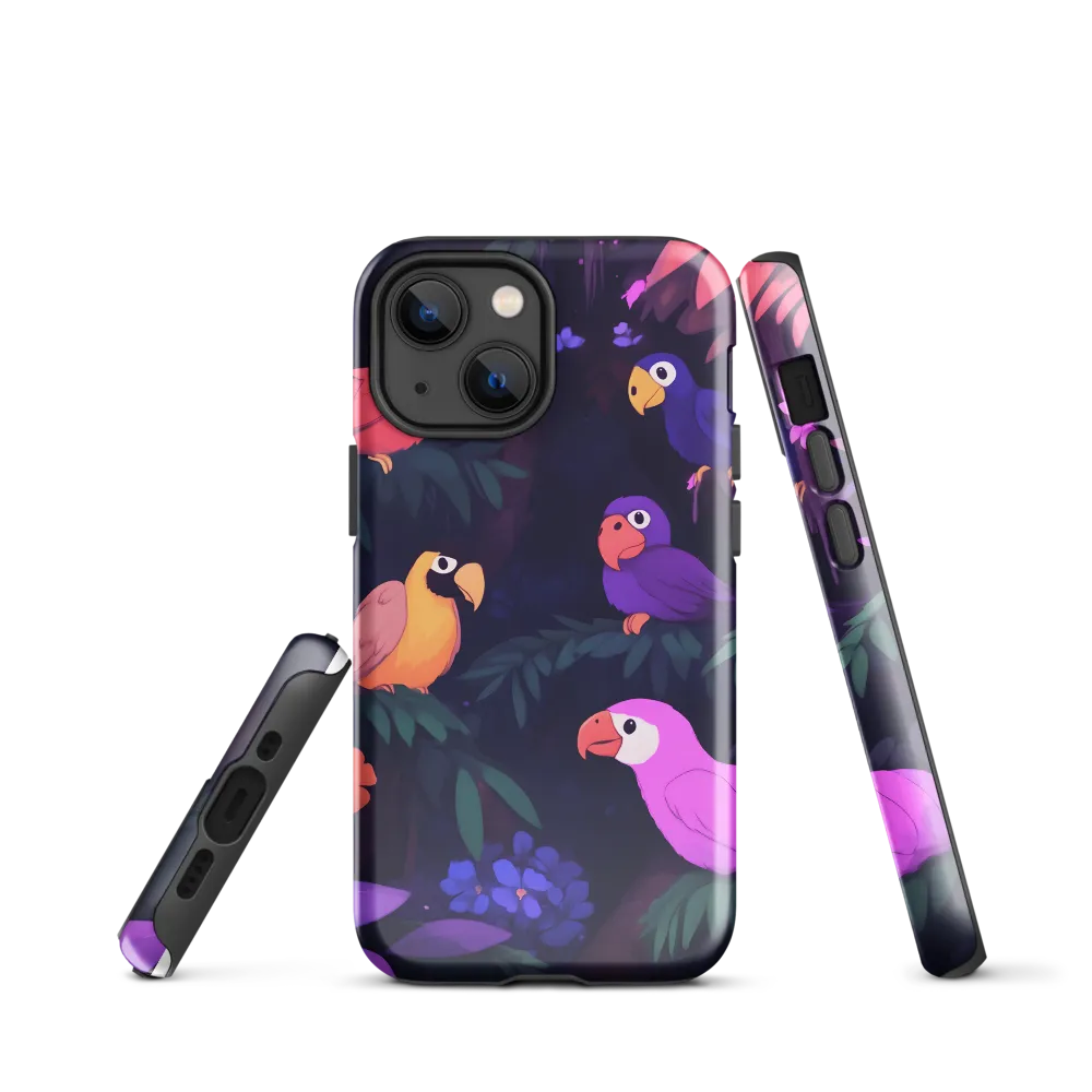 Tropical Parrot Playground | Phone Case |  13 mini | Tough Case | Glossy