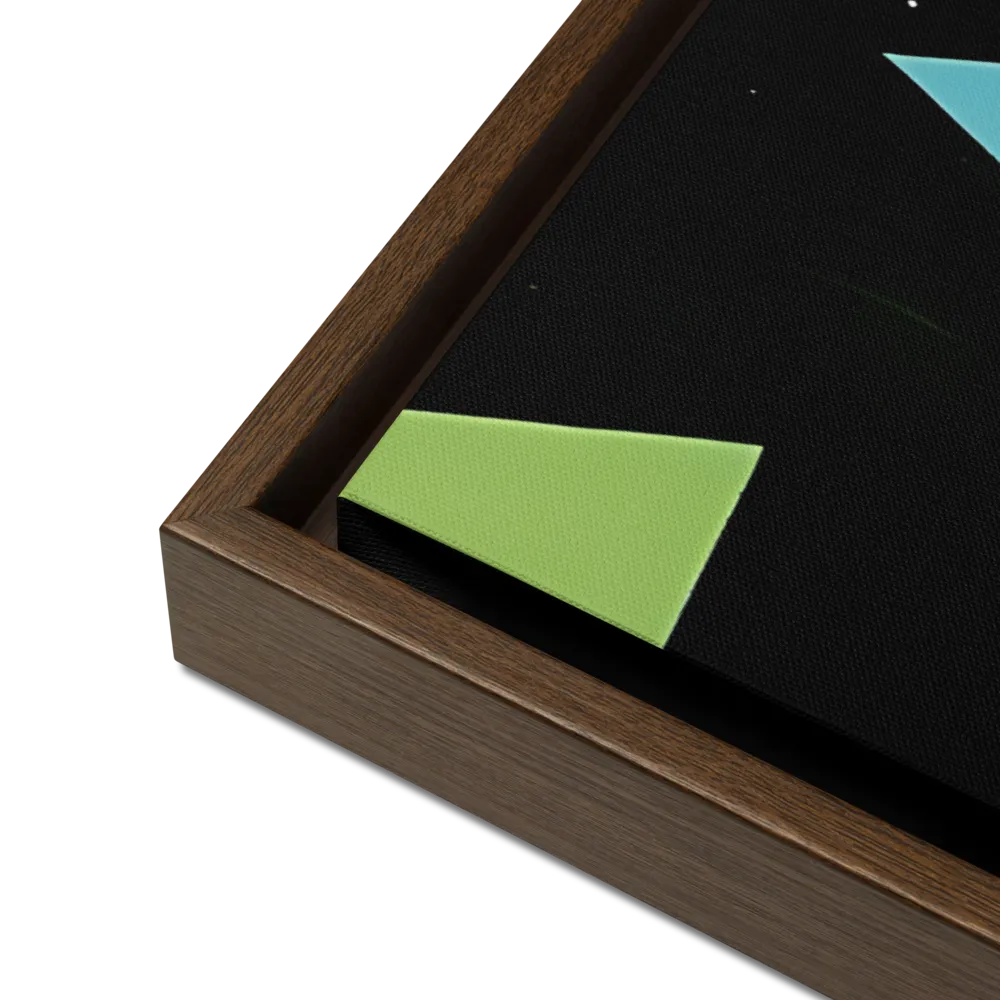 Geometric Harmony in Color | Canvas with Brown Frame | 24″×36″