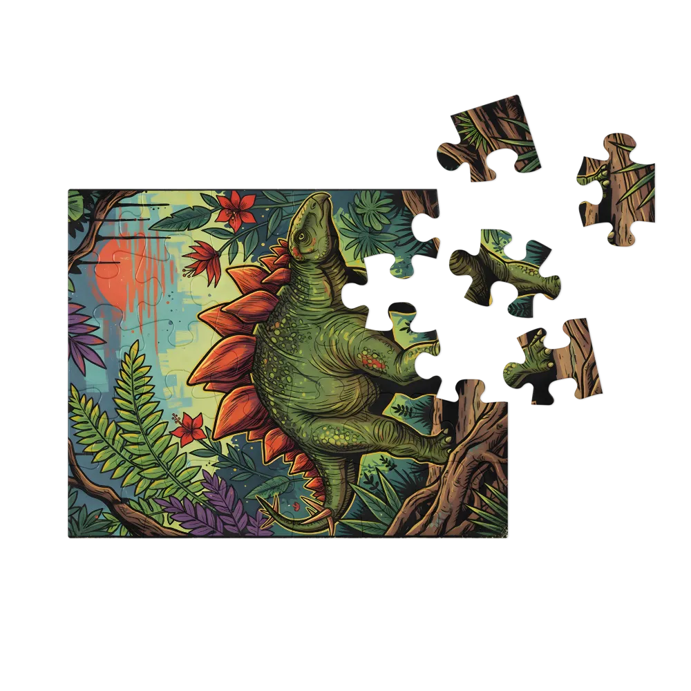 Jungle Stegosaurus 
 Jigsaw Puzzle in Tin Box