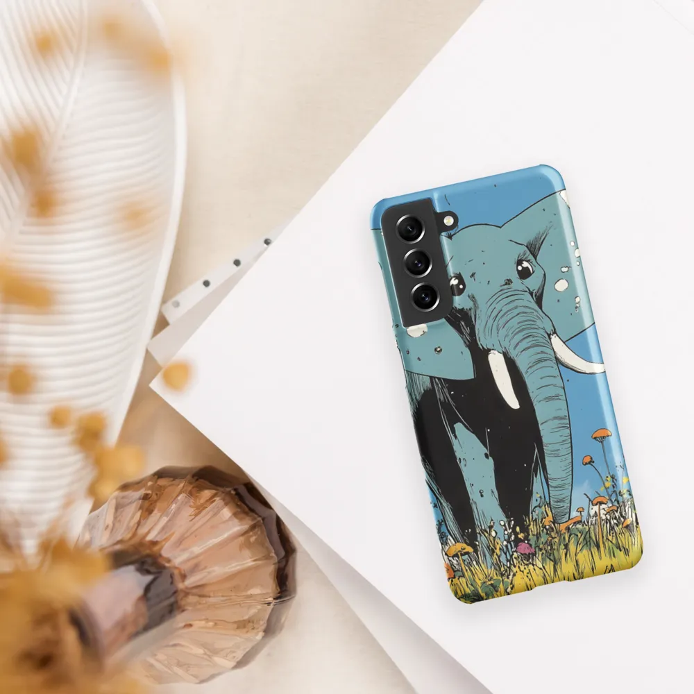 Whimsical Blue Elephant in Bloom