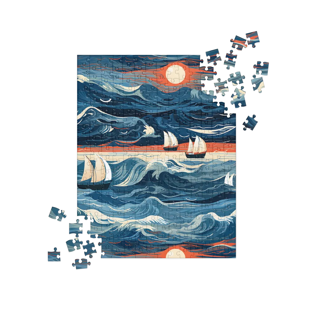 Ocean Whispers: A Voyage at Dusk | Jigsaw Puzzle | 252 pieces