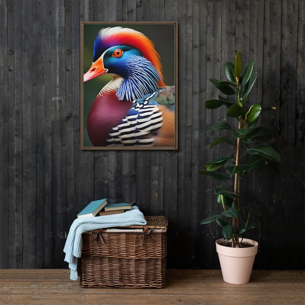 The Majestic Mandarin | Canvas with Brown Frame | 24″×32″