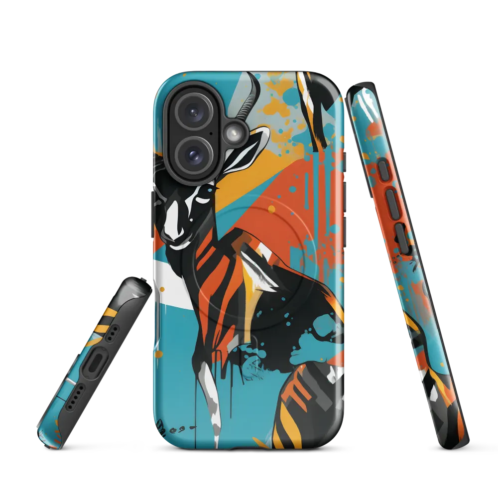 Dynamic Antelope in Vivid Abstract