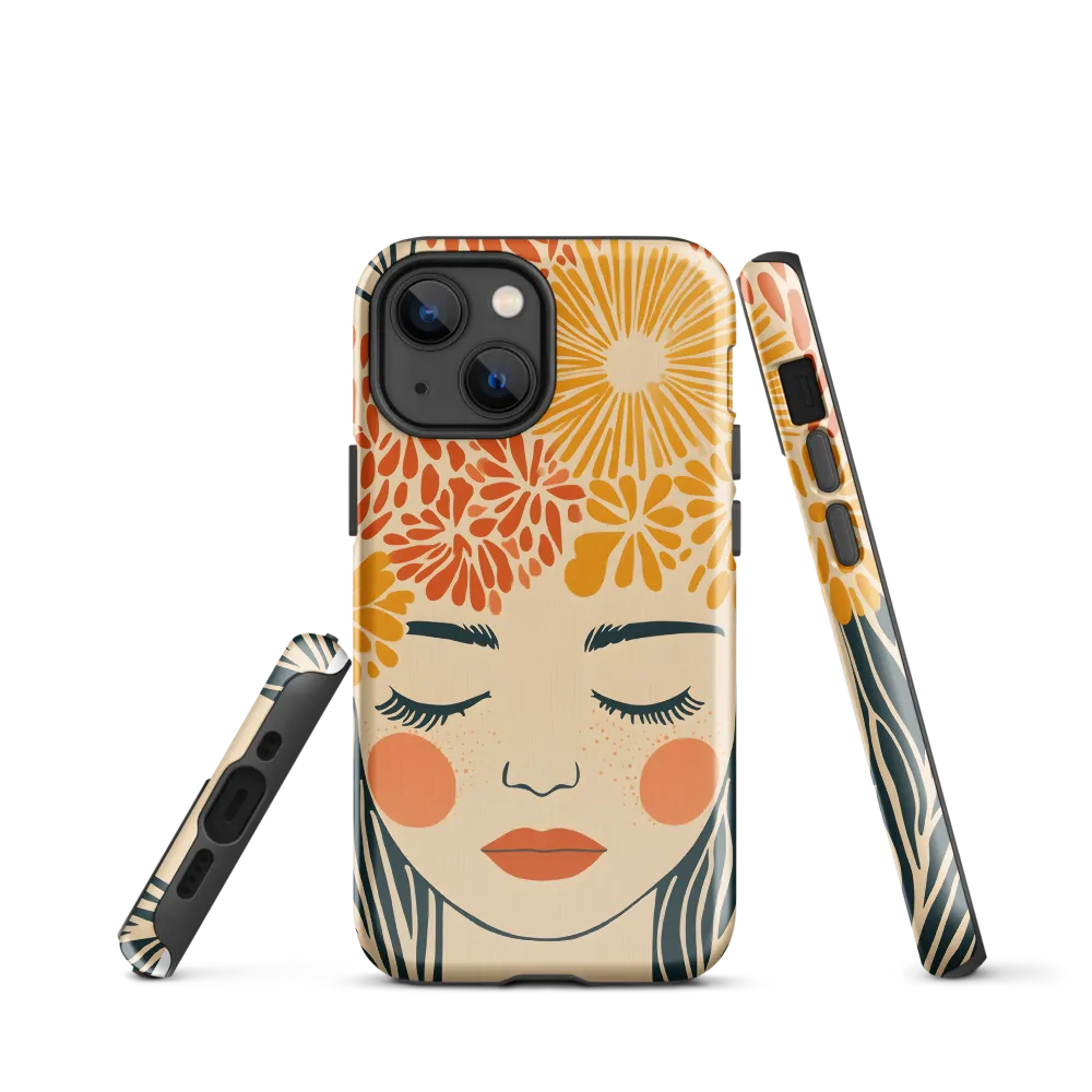 Serenity in Bloom | Phone Case |  13 mini | Tough Case | Glossy