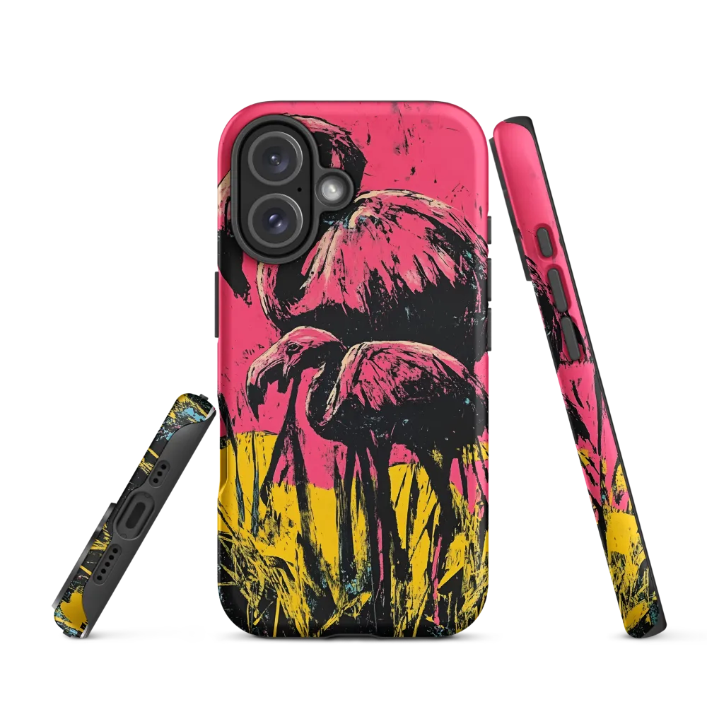 Flamingo Duet: A Pop Art Expression | Phone Case