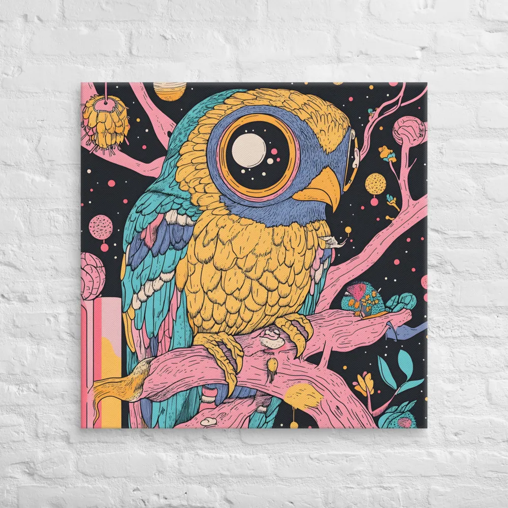 Whimsical Cosmic Owl | Canvas | 32″×32″