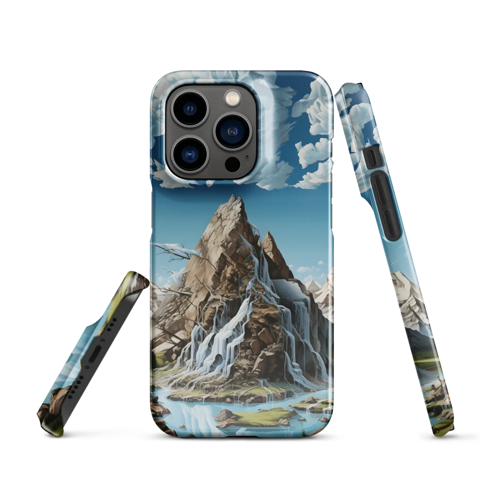 Majestic Cascade: A Mountain Masterpiece | Phone Case |  14 Pro | Snap Case | Glossy