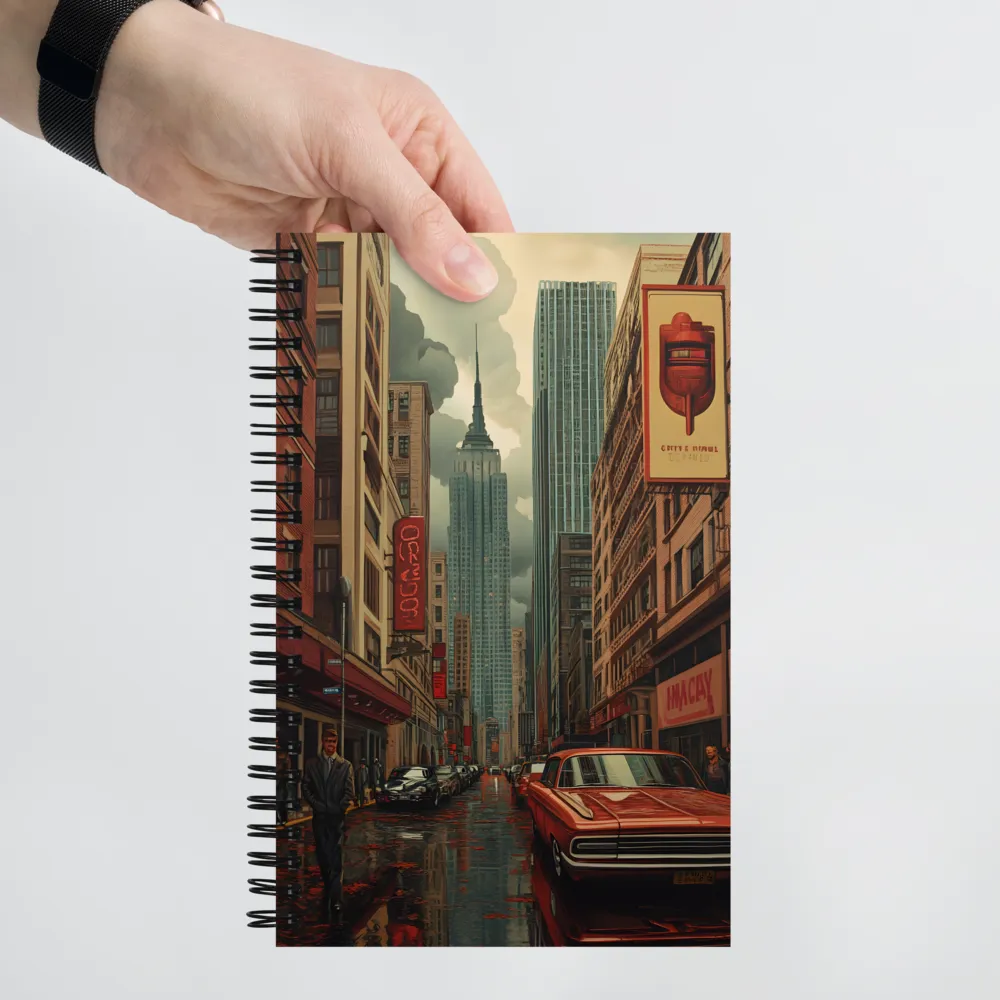 Nostalgic Cityscape: Reflections of a Forgotten Era | Spiral Notebook