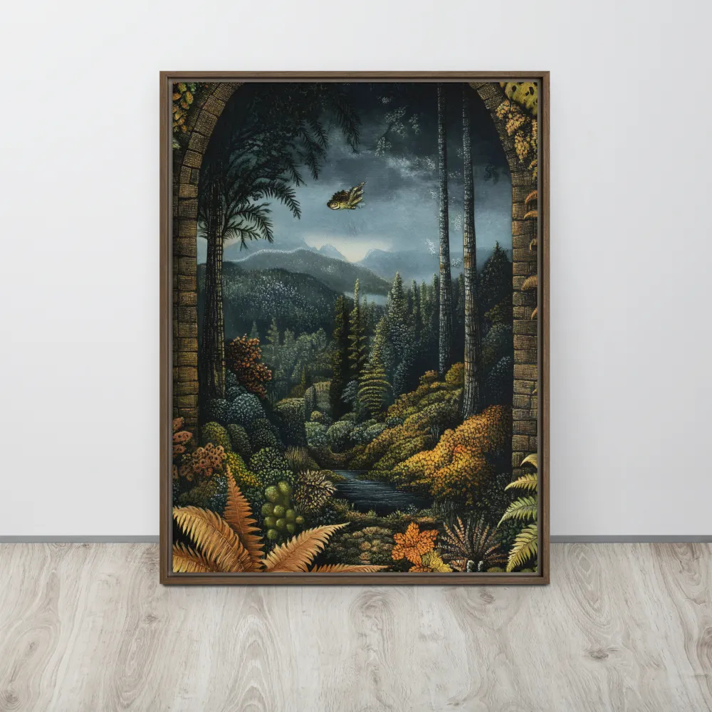 Whispers of the Enchanted Forest | Canvas with Brown Frame | 24″×32″