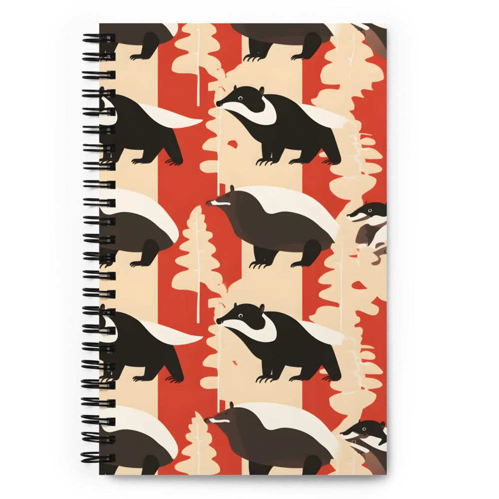 Wildlife Pattern: The Badger Tale | Spiral Notebook