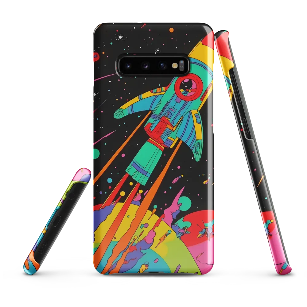 Cosmic Voyage: The Neon Lift-Off | Phone Case |  S10 Plus | Snap Case | Glossy