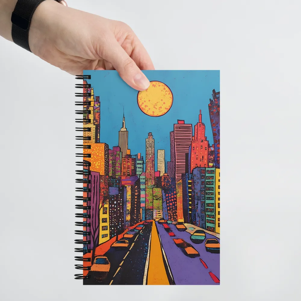 Urban Vibrance: A Pop Art Cityscape | Spiral Notebook