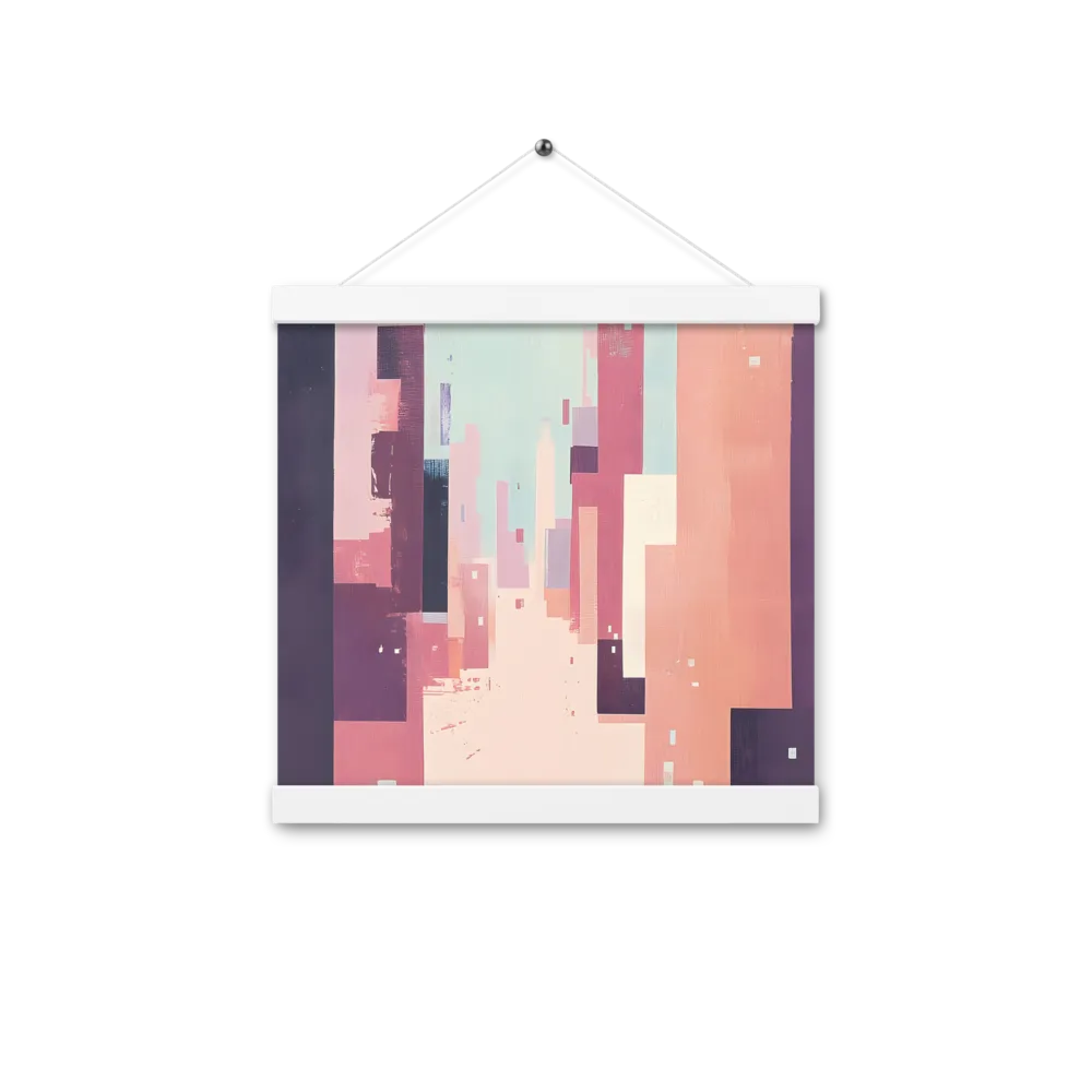 Tranquil Cityscape | Poster With White Wood Hanger | 12″×12″